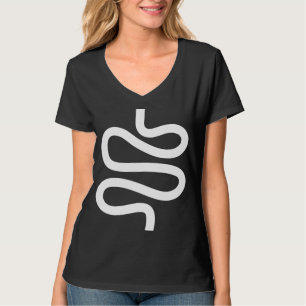 T-shirt Ligne courbe - Blanc sur noir