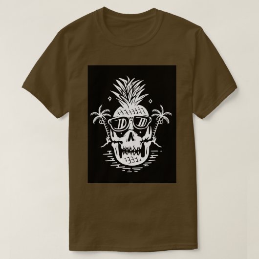 T-shirt Ligne crâne d'été illustration graphique vectoriel (Design devant)
