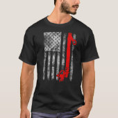 T-shirt Ligne d'alimentation Silhouette Fuse Drapeau Améri (Devant)
