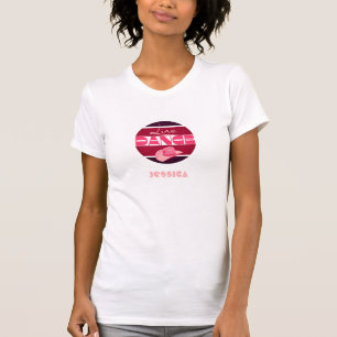 T-shirt Ligne danse Love Cowboyhat rose