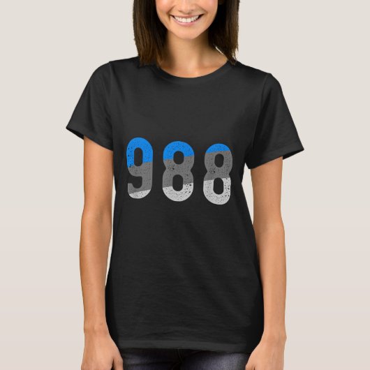 T-shirt ligne d'assistance prévention 988 sensibilisation (Devant)
