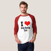 T-shirt Ligne de bouton du ventre I HEART (LOVE) (Devant entier)
