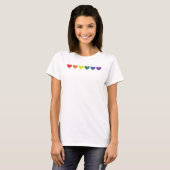 T-shirt Ligne de cœur arc-en-ciel (Devant entier)
