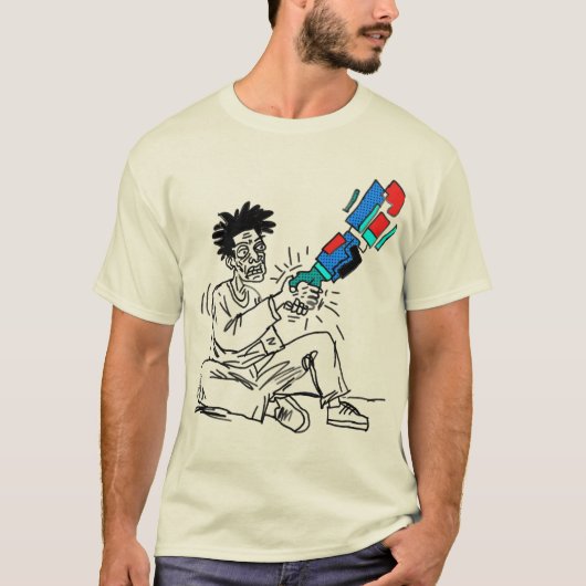 T-shirt Ligne de conception d'art de collaboration de robo (Devant)