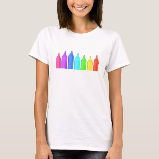 T-shirt Ligne de sept marqueurs dans des couleurs différen (Devant)