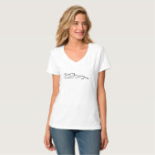T-shirt Ligne de voiture de course dessin Silhouette (Devant entier)