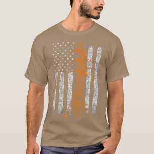 T-shirt Ligne drapeau américain de la tour de transmissio