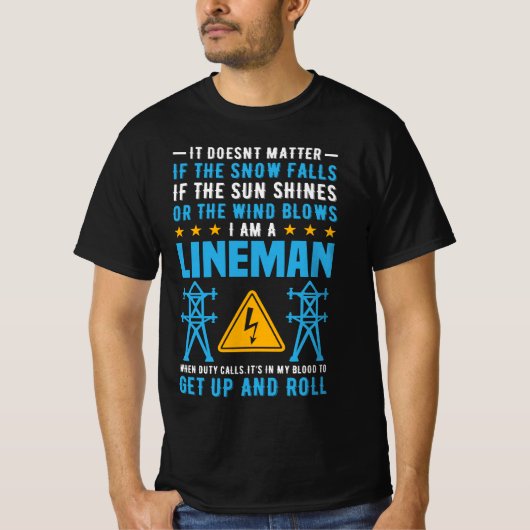 T-shirt Ligne électrique | Lineman utilitaire (Devant)