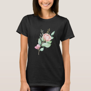 T-shirt Ligne esthétique Motif Femme avec Costume Fleurs