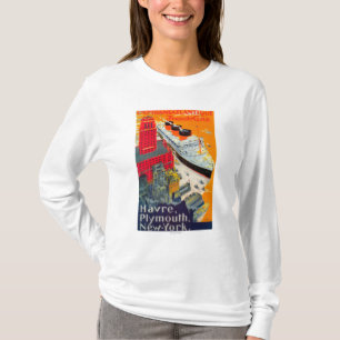 T-shirt Ligne française affiche de voyage, Le Havre à