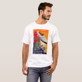 T-shirt Ligne française affiche de voyage, Le Havre à (Devant entier)