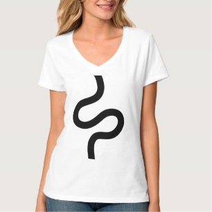 T-shirt Ligne incurvée 02 - Noir sur blanc