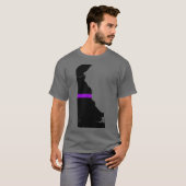 T-shirt Ligne mince violet du Delaware (Devant entier)