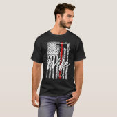 T-shirt Ligne rouge fine de pompier (Devant entier)