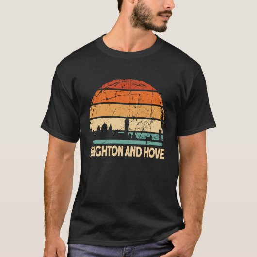T-shirt Ligne Skyline Brighton Et Hove City (Devant)