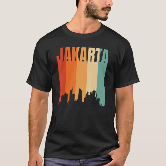T-shirt Ligne Skyline de Jakarta (Devant)