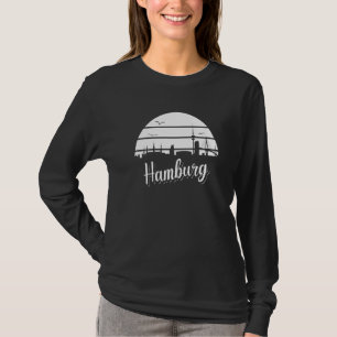T-shirt Ligne Skyline Deutschland de Hambourg