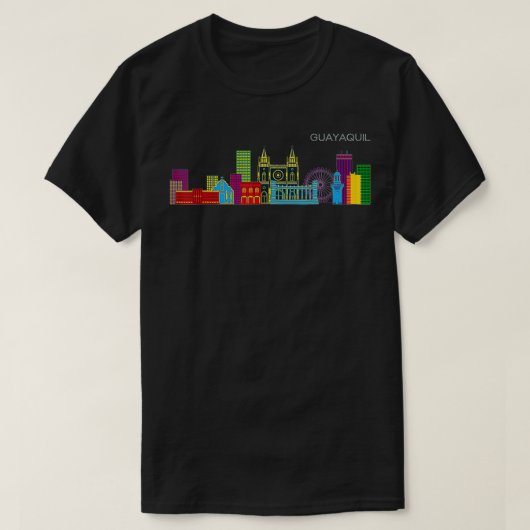 T-shirt Ligne Skyline Guayaquil  (Design devant)