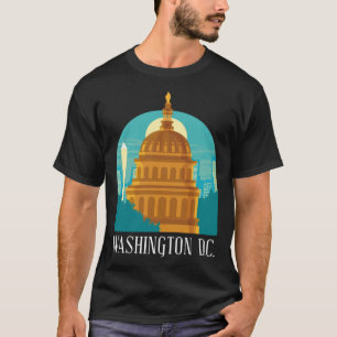 T-shirt Ligne Skyline Silhouette de Washington D C Columbi