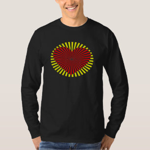 T-shirt Lignes à motifs fractals autour et droit dans t