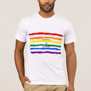 T-shirt Lignes arc-en-ciel avec texte personnalisé