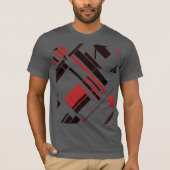 T-shirt Lignes de formes en diagonale rouge noir MCM appar (Devant)