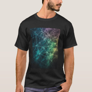 T-shirt Lignes de réseau abstraites Art futuriste