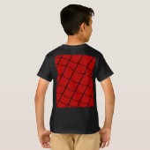 T-shirt Lignes de web rouge géométrique (Dos entier)