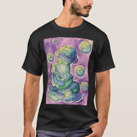 T-shirt Lignes d'une méduse (Devant)