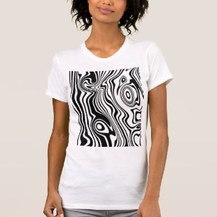 T-shirt Lignes noires et blanches Abstraites - personnalis