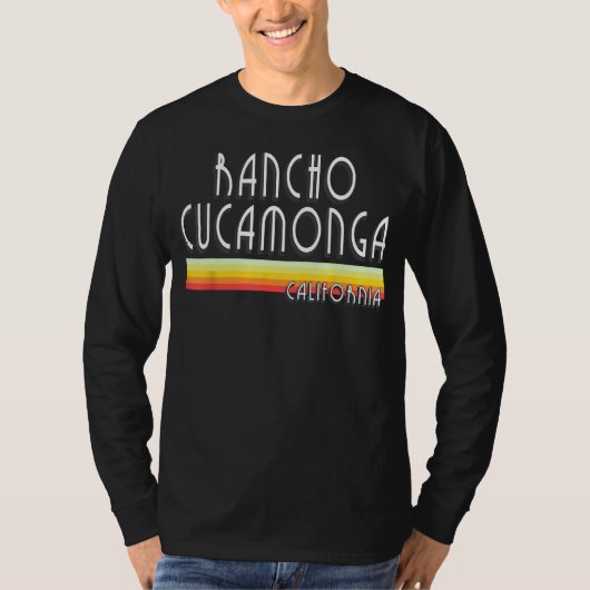 T-shirt Lignes Rancho Cucamonga California Retro CA (Devant)
