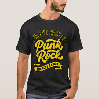 T-shirt Ligue d'anarchie Rock Punk Rétro Jaune Vintage et 