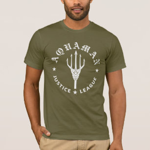 T-shirt Ligue de Justice   Aquaman Retro Trident Emblem