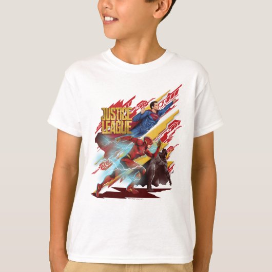 T-shirt Ligue de Justice | Badge Superman, Flash et Batman (Devant)