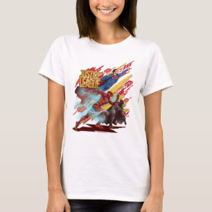 T-shirt Ligue de Justice Badge Superman, Flash et Batman