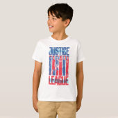T-shirt Ligue de Justice | Blue & Red Group Pop Art (Devant entier)