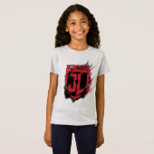 T-Shirt Ligue de Justice | Bouclier JL de peinture brossé (Devant entier)