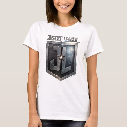 T-shirt Ligue de Justice | Bouclier JL métallique (Devant)