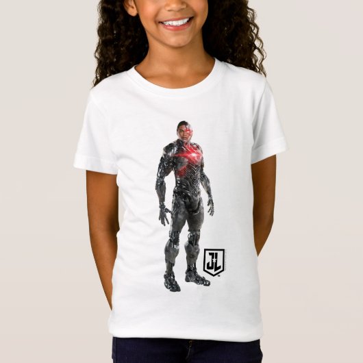 T-Shirt Ligue de Justice | Cyborg Sur Le Champ De Bataille (Devant)