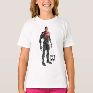 T-shirt Ligue de Justice   Cyborg Sur Le Champ De Bataille