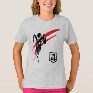 T-shirt Ligue de Justice   Flash Running Noir Pop Art
