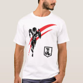 T-shirt Ligue de Justice | Flash Running Noir Pop Art (Devant)