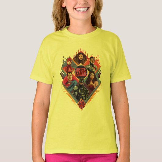 T-shirt Ligue de Justice | Insigne du groupe de hachures d (Devant)