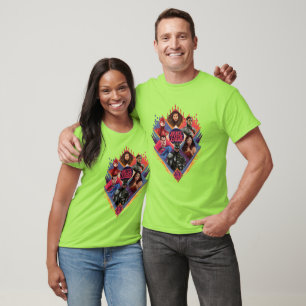 T-shirt Ligue de Justice   Insigne du groupe de hachures d