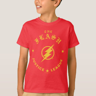 T-shirt Ligue de Justice   L'Emblème Flash Retro Lightning
