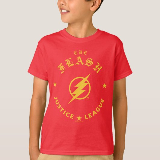 T-shirt Ligue de Justice | L'Emblème Flash Retro Lightning (Devant)