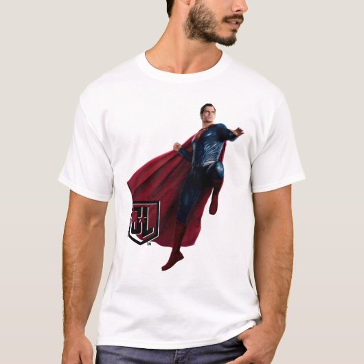 T-shirt Ligue de Justice | Superman Sur Le Champ De Batail (Devant)