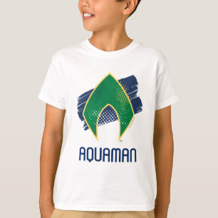 T-shirt Ligue de Justice Symbole Aquaman à demi-teintes