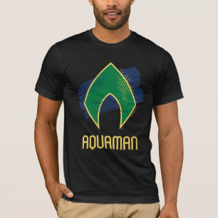 T-shirt Ligue de Justice Symbole Aquaman à demi-teintes