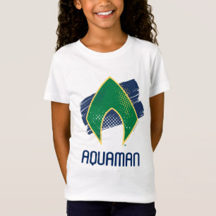 T-Shirt Ligue de Justice Symbole Aquaman à demi-teintes